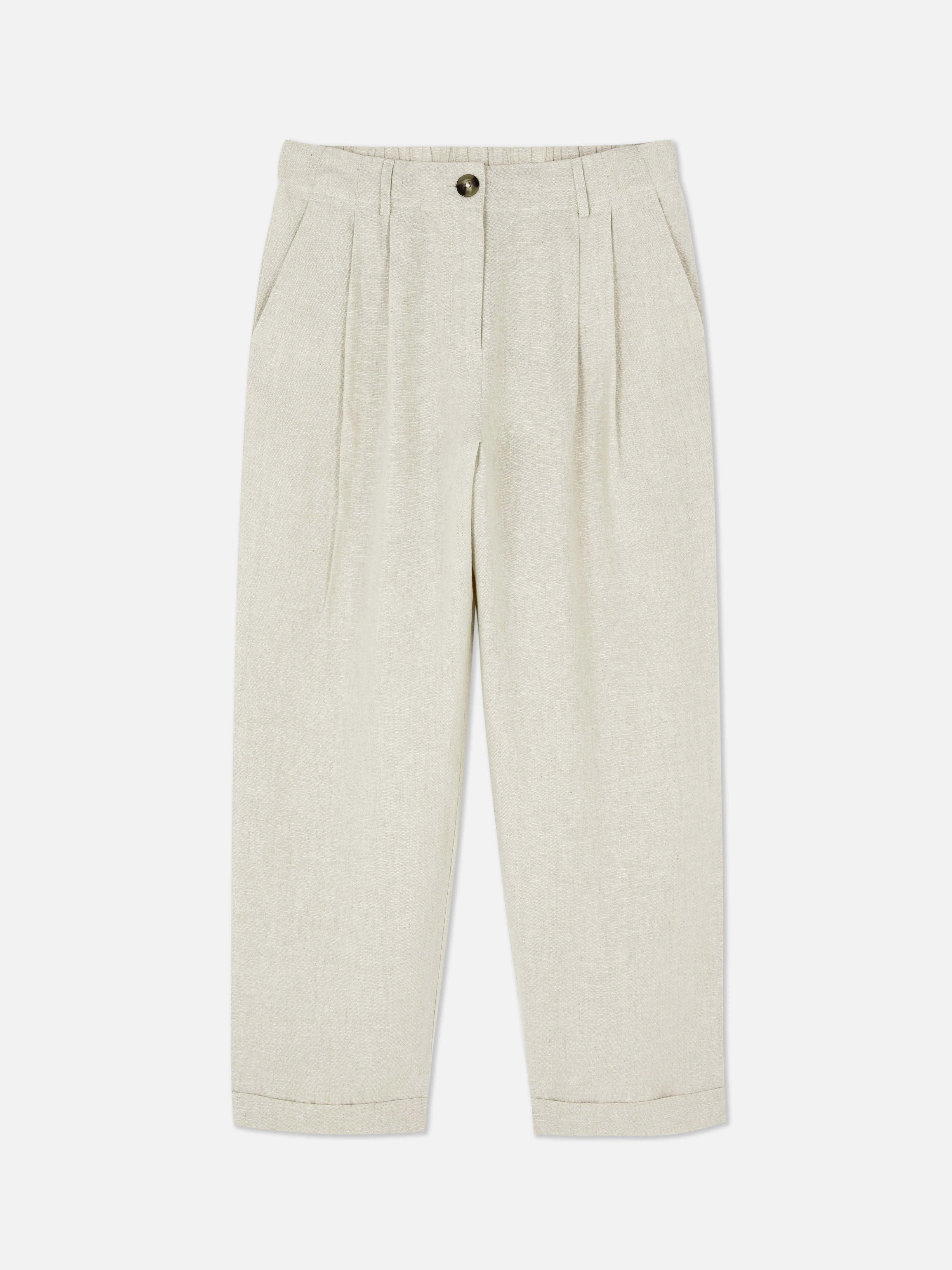 Pantalones de lino con pinzas de The Edit