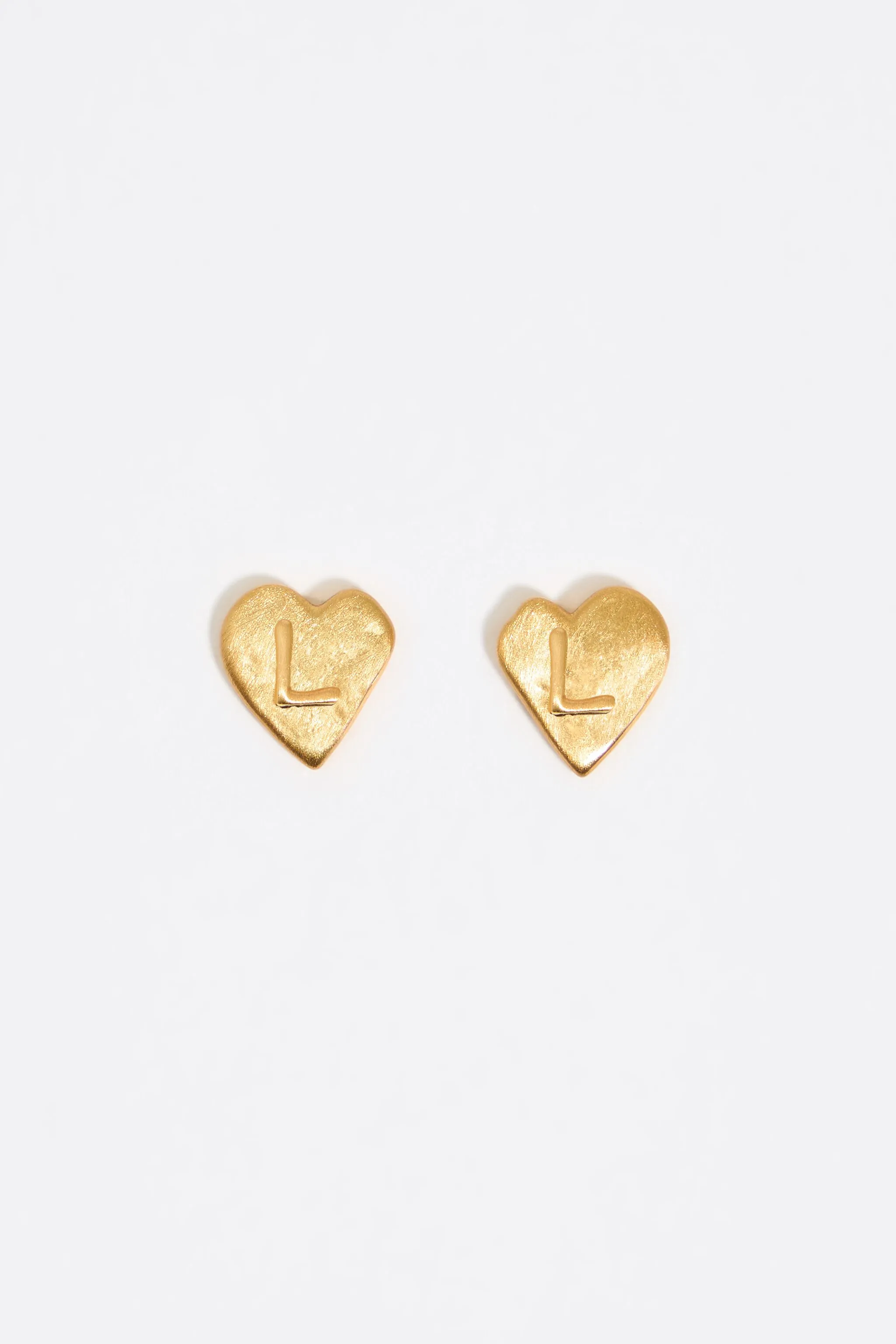 Pendientes letra L corazón dorado