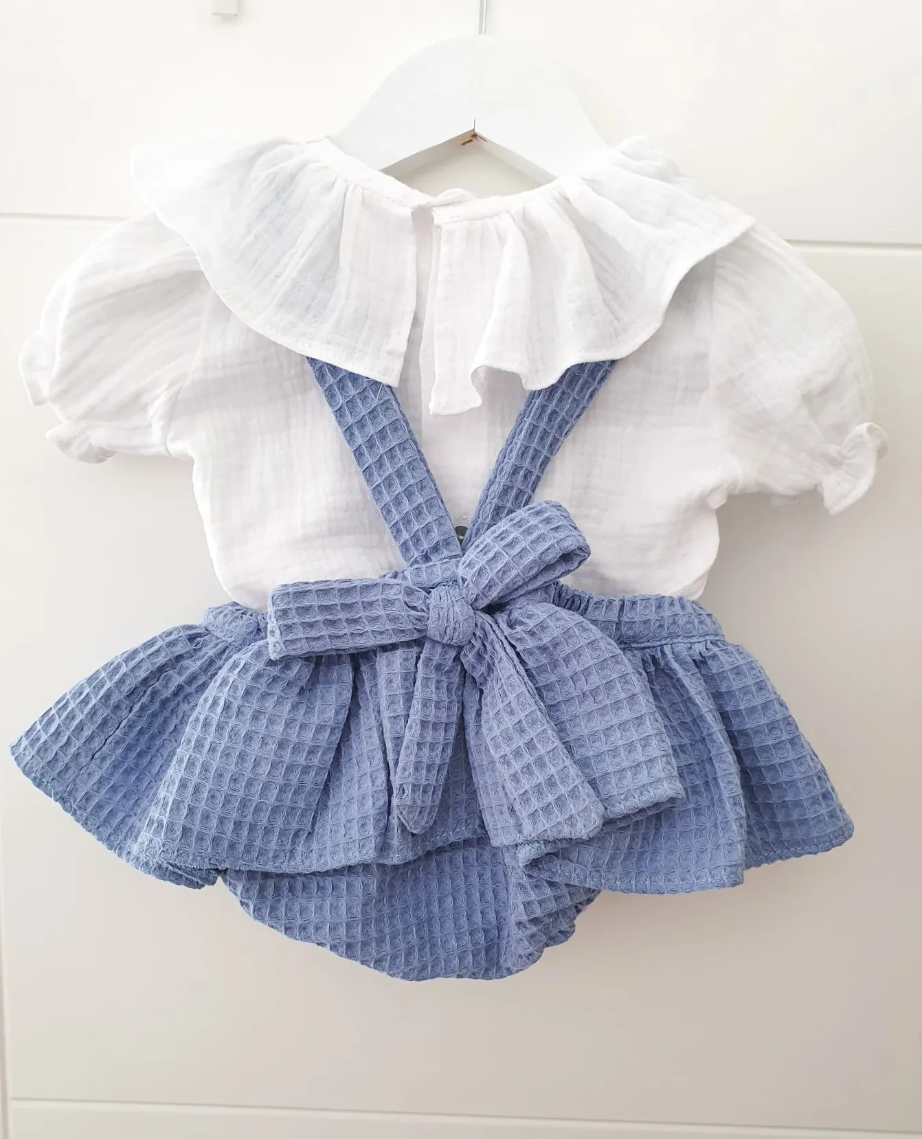 Petito lazo gofre azul pastel