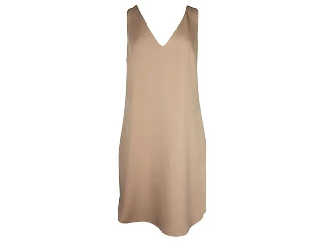 Polo Ralph Lauren Vestido con escote en pico marrón/caqui con paneles dorados Verde 