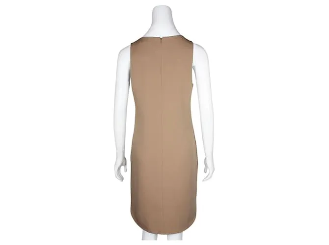 Polo Ralph Lauren Vestido con escote en pico marrón/caqui con paneles dorados Verde 