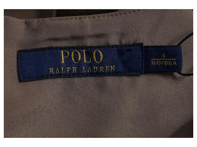 Polo Ralph Lauren Vestido con escote en pico marrón/caqui con paneles dorados Verde 