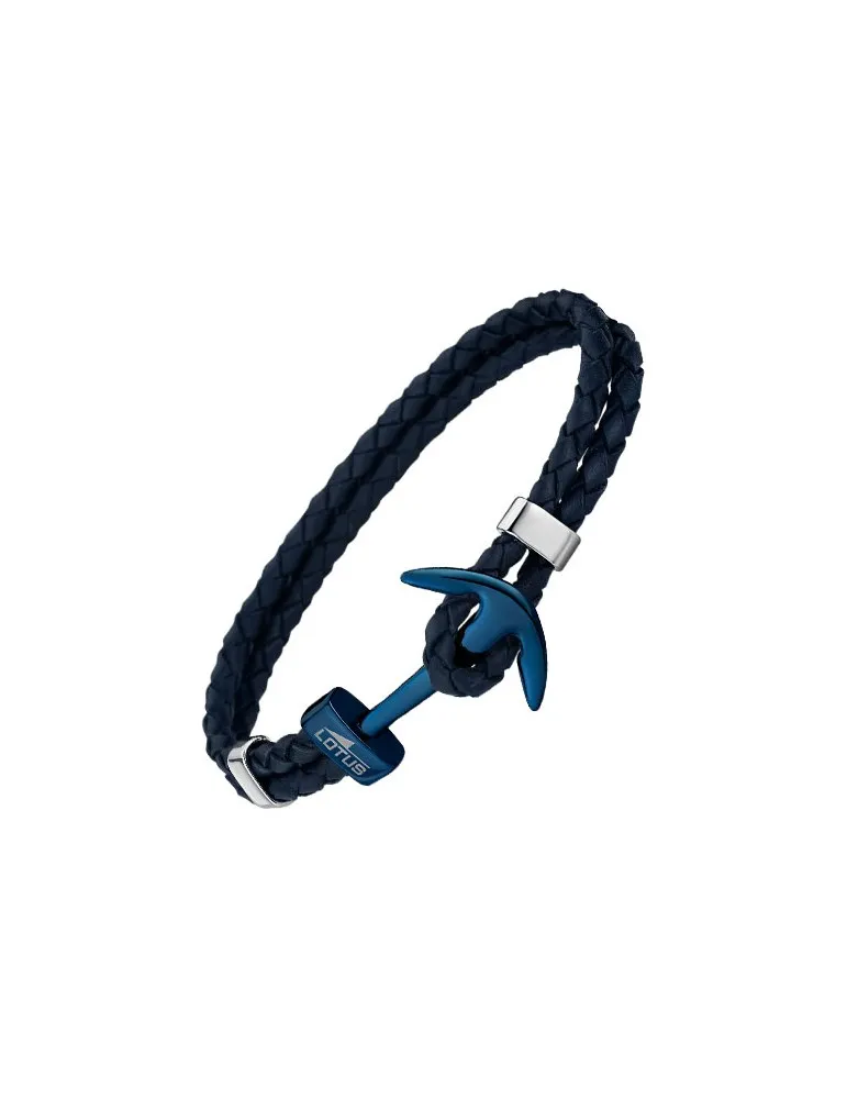 Pulseras Lotus Style hombre ancla azul