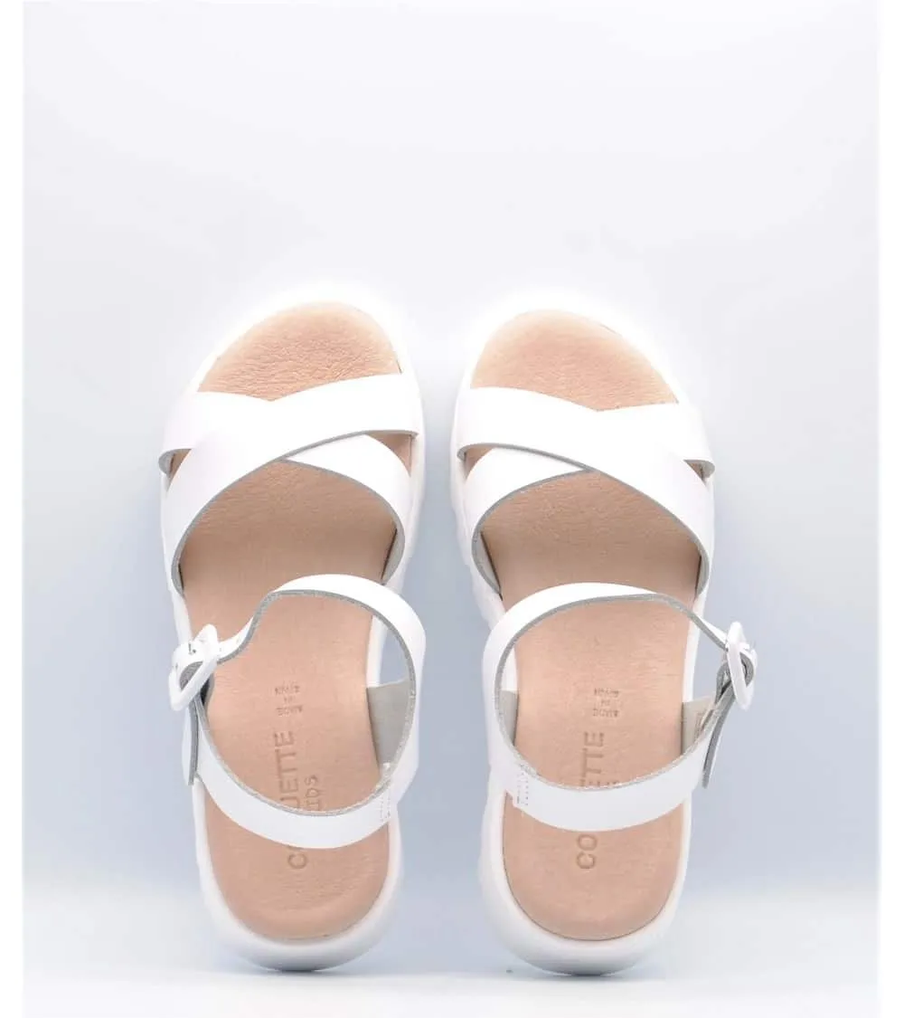 SANDALIAS NIÑA HEBILLA COQUETE CRUZADO BLANCO