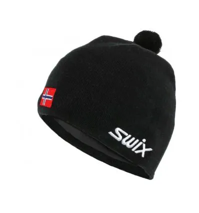 SWIX Gorra Tradition con bandera (negra)