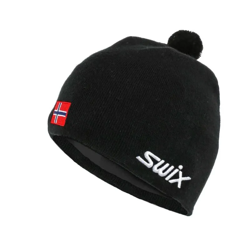 SWIX Gorra Tradition con bandera (negra)