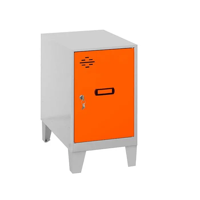 Taquilla montada MINI 475 Single 475X400X500 + Pies Gris/Naranja SIMONRACK