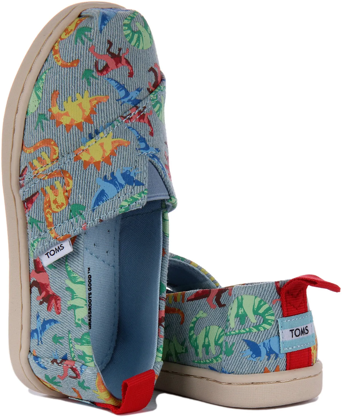 Toms Tiny Alpargata Alpargatas de lona con estampado glimmer charms para bebé en azul multi