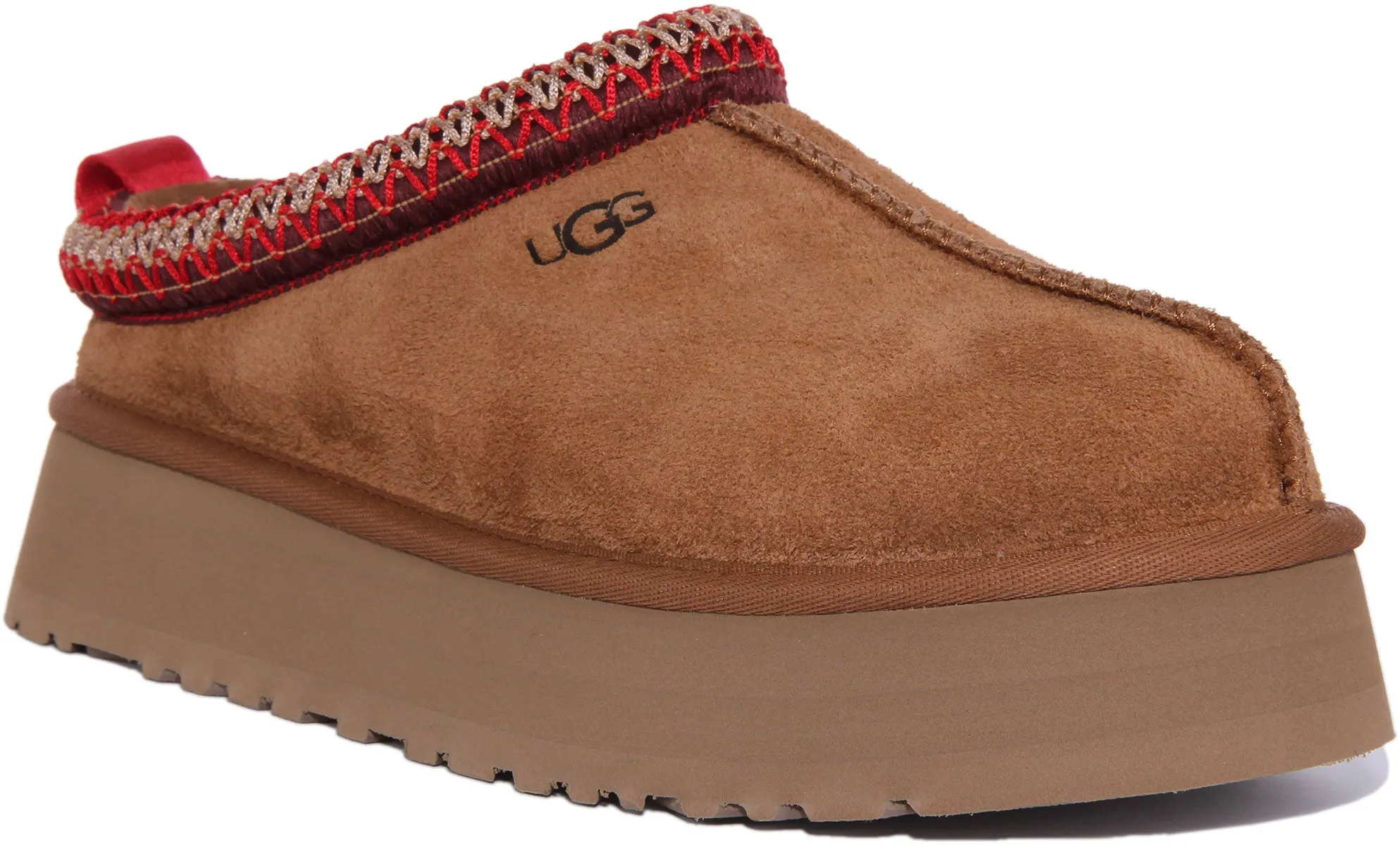 Ugg Tazz Pantuflas de ante para interior y exterior para mujer en negro