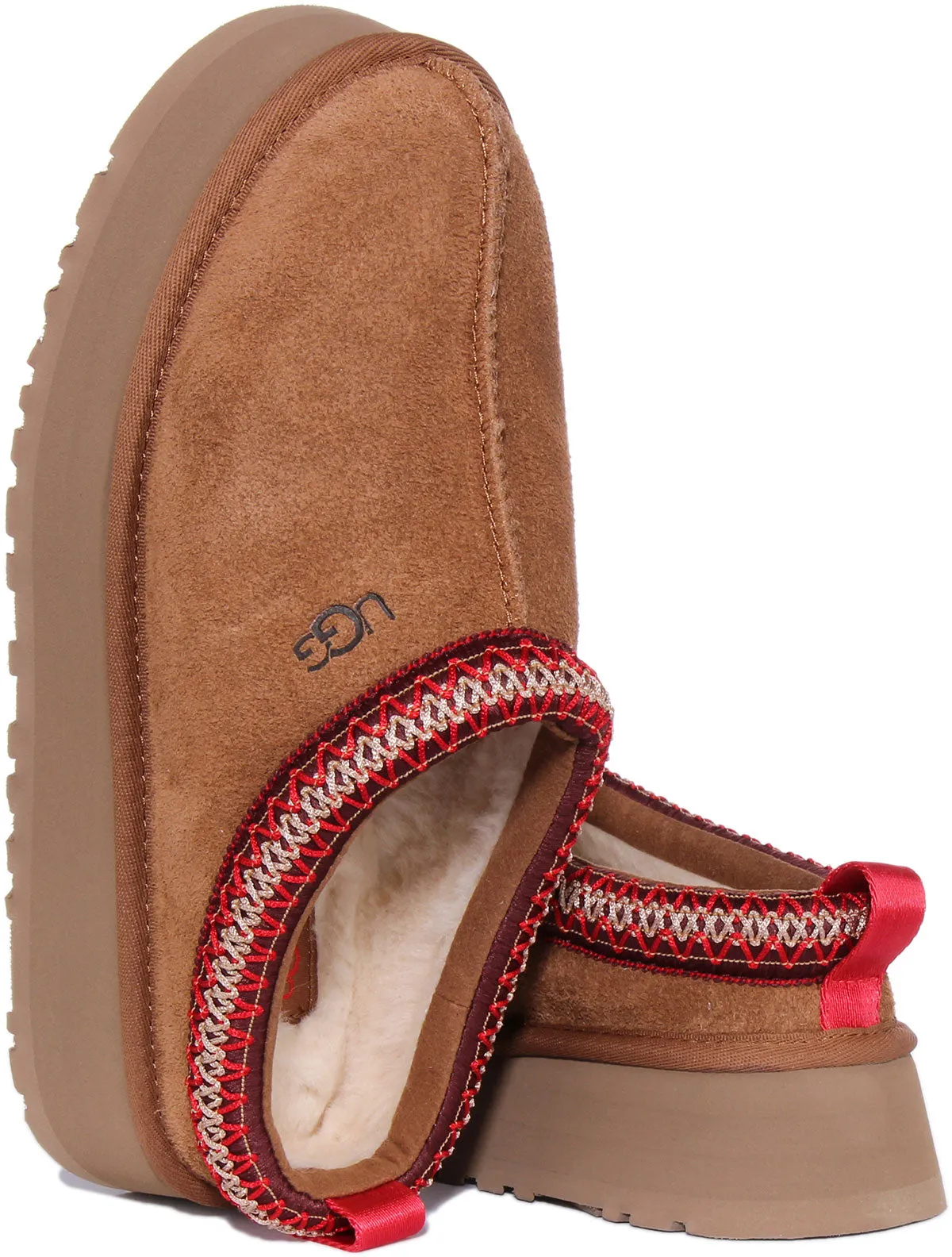 Ugg Tazz Pantuflas de ante para interior y exterior para mujer en negro