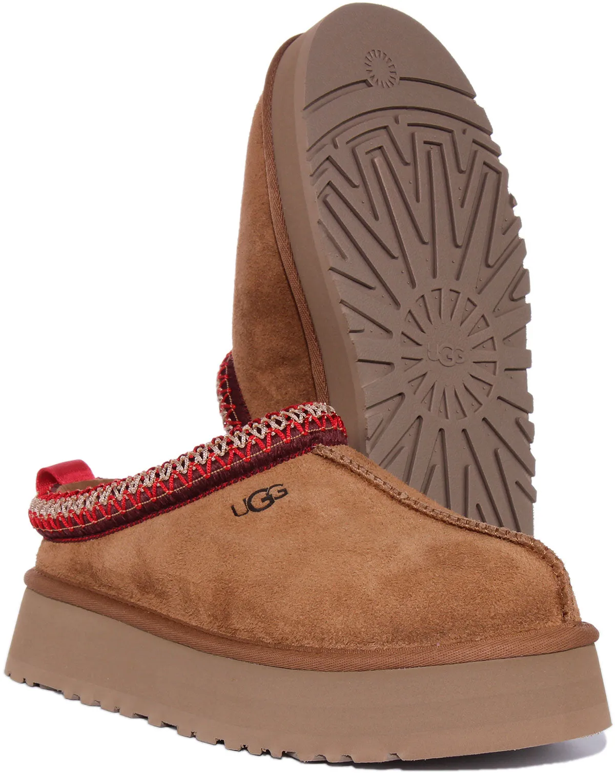 Ugg Tazz Pantuflas de ante para interior y exterior para mujer en negro