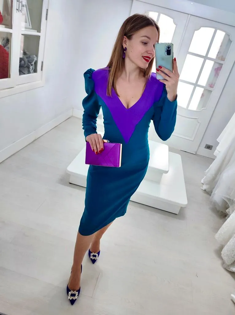 Vestido bicolor