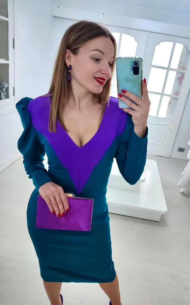 Vestido bicolor