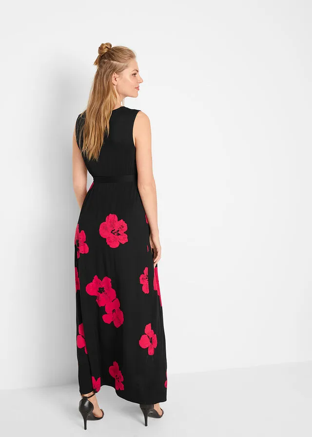 VESTIDO DE PUNTO PREMAMá/DE LACTANCIA CON VISCOSA SOSTENIBLE NEGROMAGENTA