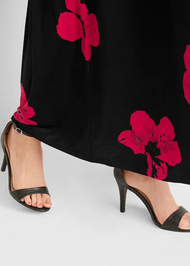 VESTIDO DE PUNTO PREMAMá/DE LACTANCIA CON VISCOSA SOSTENIBLE NEGROMAGENTA