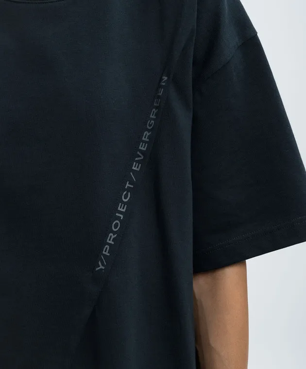 Y PROJECT BLACK TSHIRT EVERGREEN WITH A PRINT