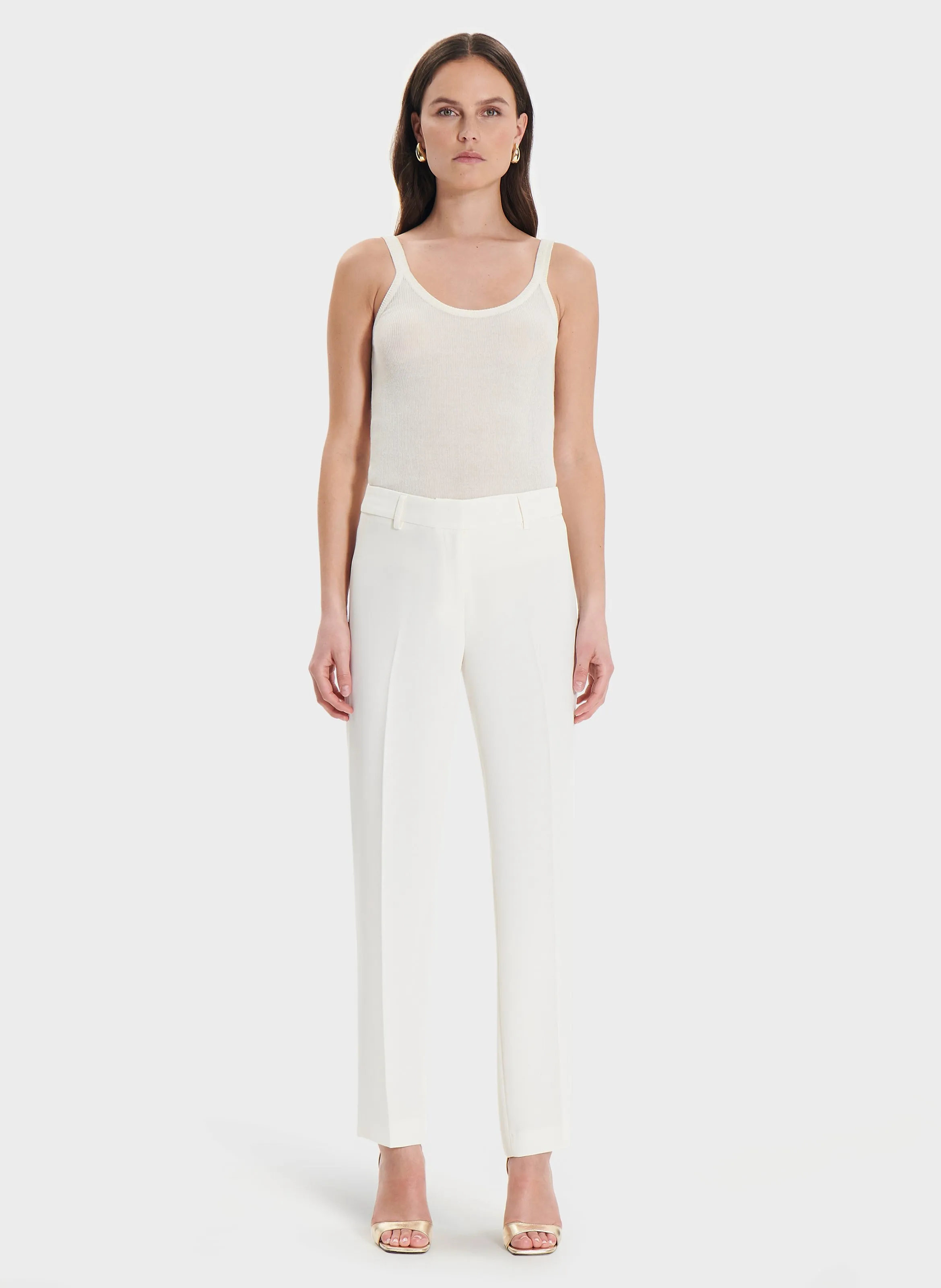 ZAPA PAUL  PANTALóN AJUSTADO DE PINZAS EN BLANCO