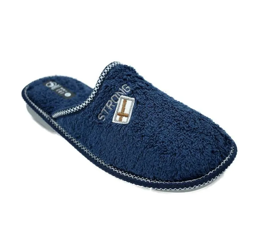 ZAPATILLA PARA CASA 35178 PANTUFLA RIZO AMERICANO BANDERA MARINO SUELA ANTIDESLIZANTE PISO BIORELAX 26138