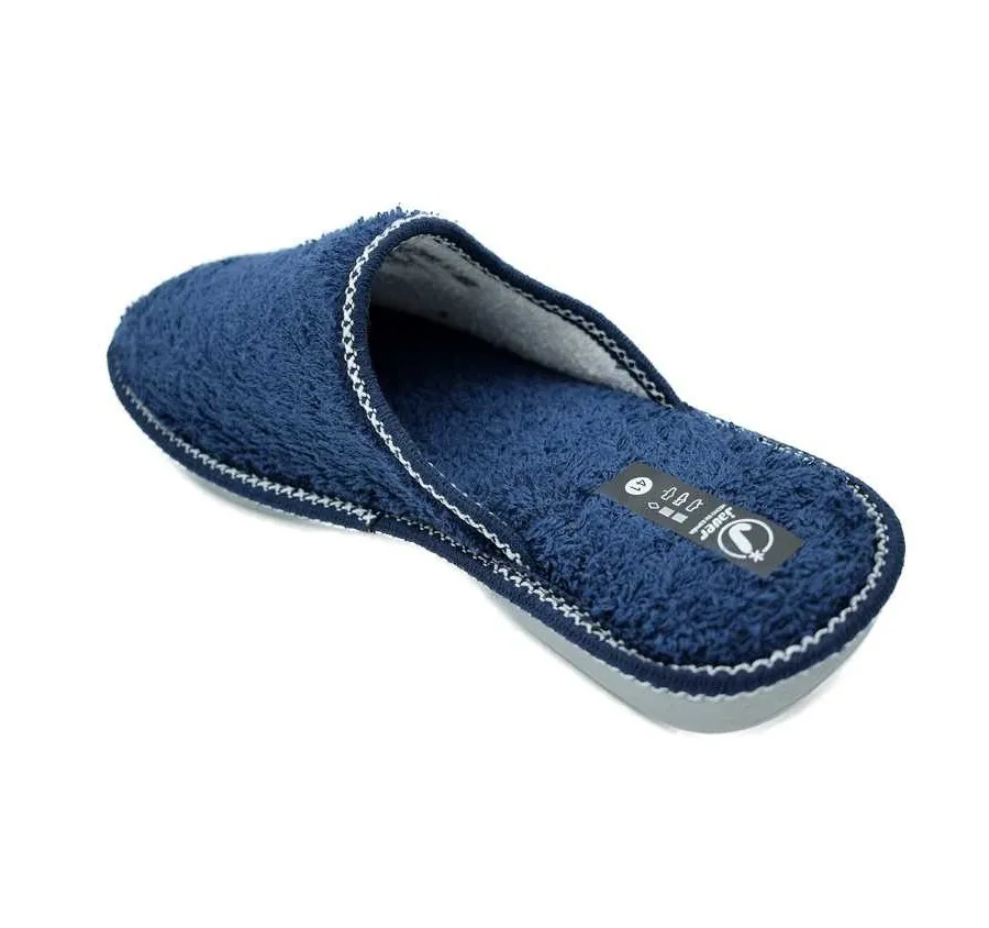 ZAPATILLA PARA CASA 35178 PANTUFLA RIZO AMERICANO BANDERA MARINO SUELA ANTIDESLIZANTE PISO BIORELAX 26138