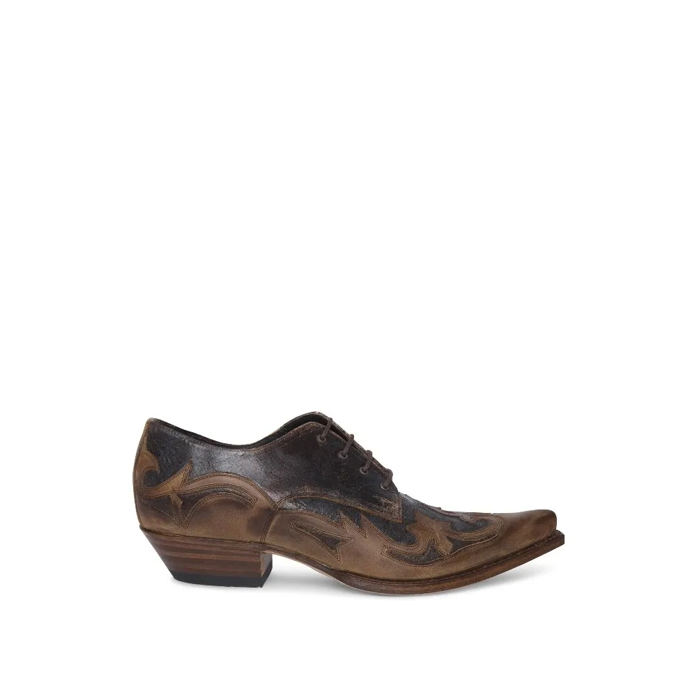Zapatos Sendra 10066 Mezcal Western para hombre en cuero marrón rústico