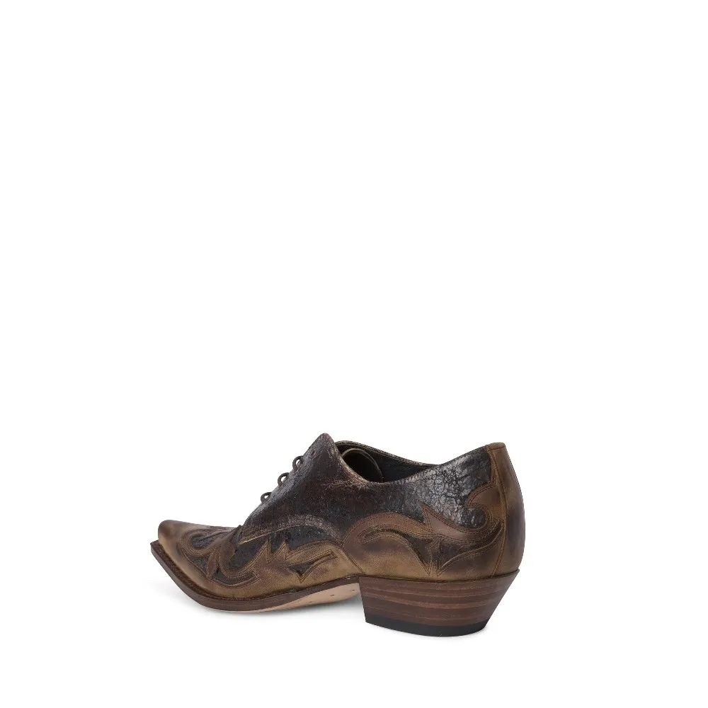 Zapatos Sendra 10066 Mezcal Western para hombre en cuero marrón rústico